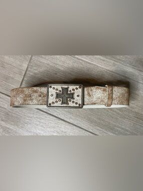 Western Cross Buckle Belt Y2K Boho Festival Waist 28-34 Statement